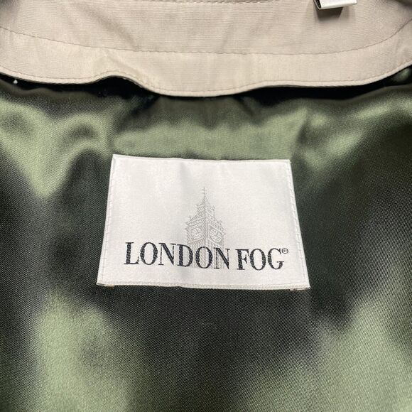 London Fog Jacket Mens 48 Regular Beige Trench Coat Removable Lining Overcoat - Picture 6 of 10